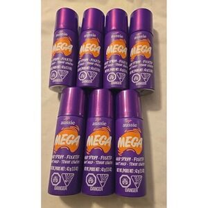7 X  Aussie MEGA Hairspray Travel Size 1.5  oz each  Light Hold